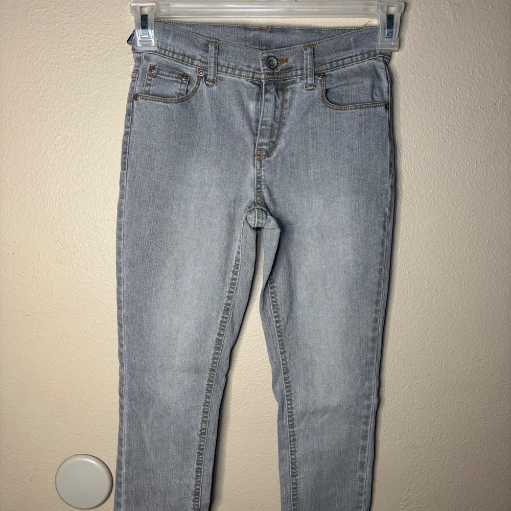 Faded Glory Womens 14S Gray Wash Jeans Straight Leg Y2K Stretch Denim